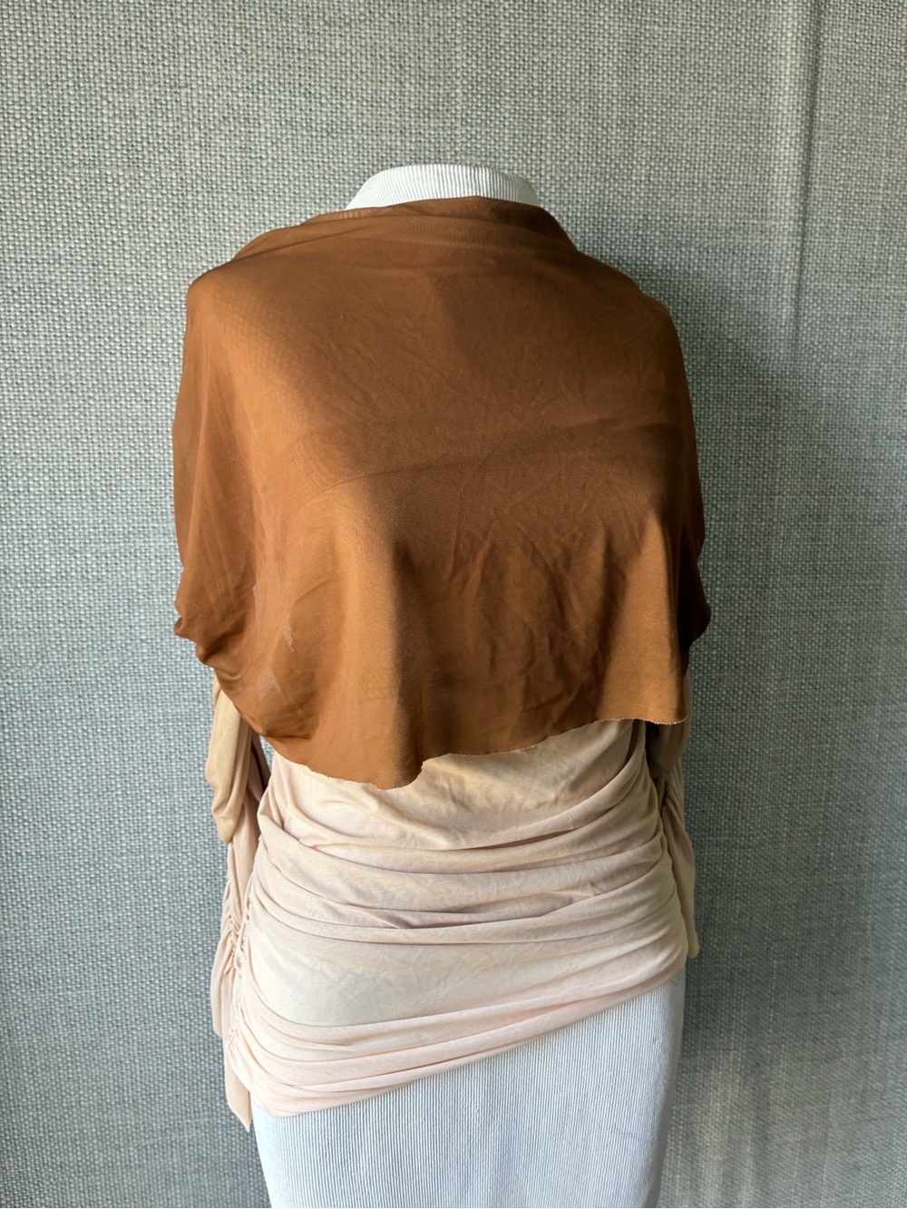 Bardot Two-Tone Brown & Cream Layered Long Sleeve Top